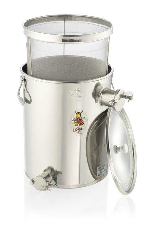 Logar Cuba coladora de apoyo con colador fino, 35 kg, grifo de desbordamiento XL