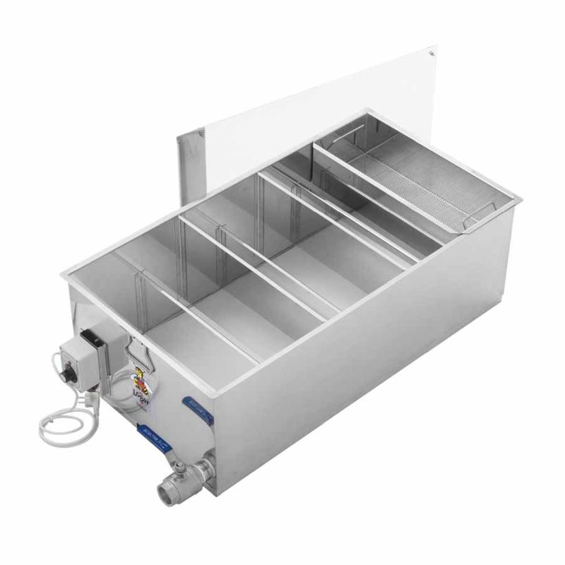 Cubeta decantadora Logar con 6 cámaras, 102 x 55 x 35 cm – con calefacción de fondo