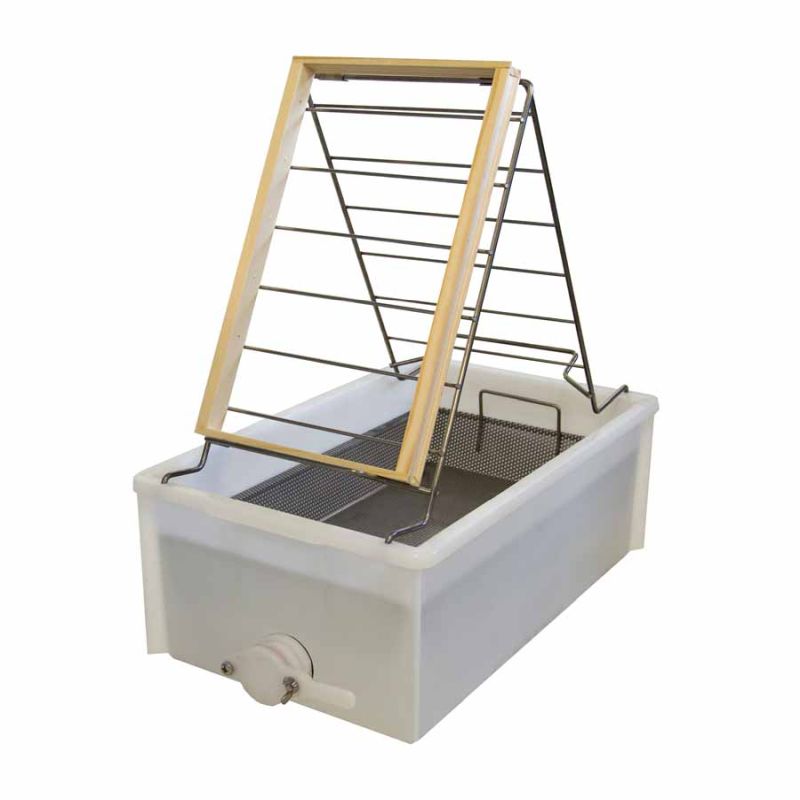 Bandeja para desopercular de PVC con fondo de rejilla (modelo de mesa) – equipo para desopercular