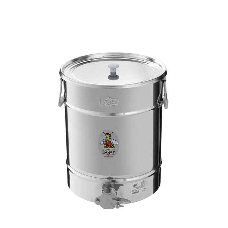 Depósito de envasado Logar 35 kg con fondo inclinado y tapa de apoyo – Art. n.º 2021