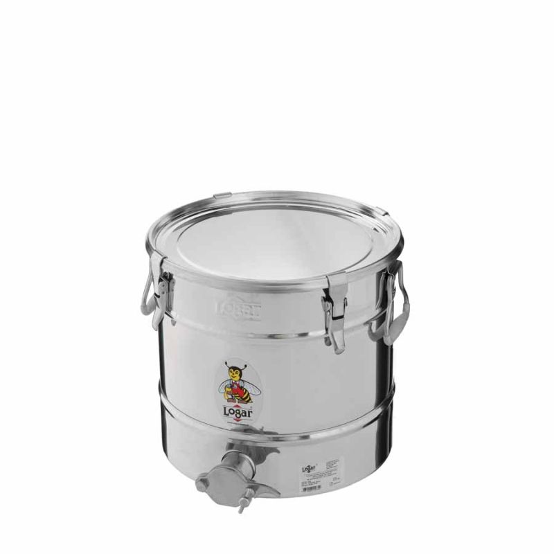 Depósito de llenado Logar 25 kg con fondo inclinado, 4 cierres de aro